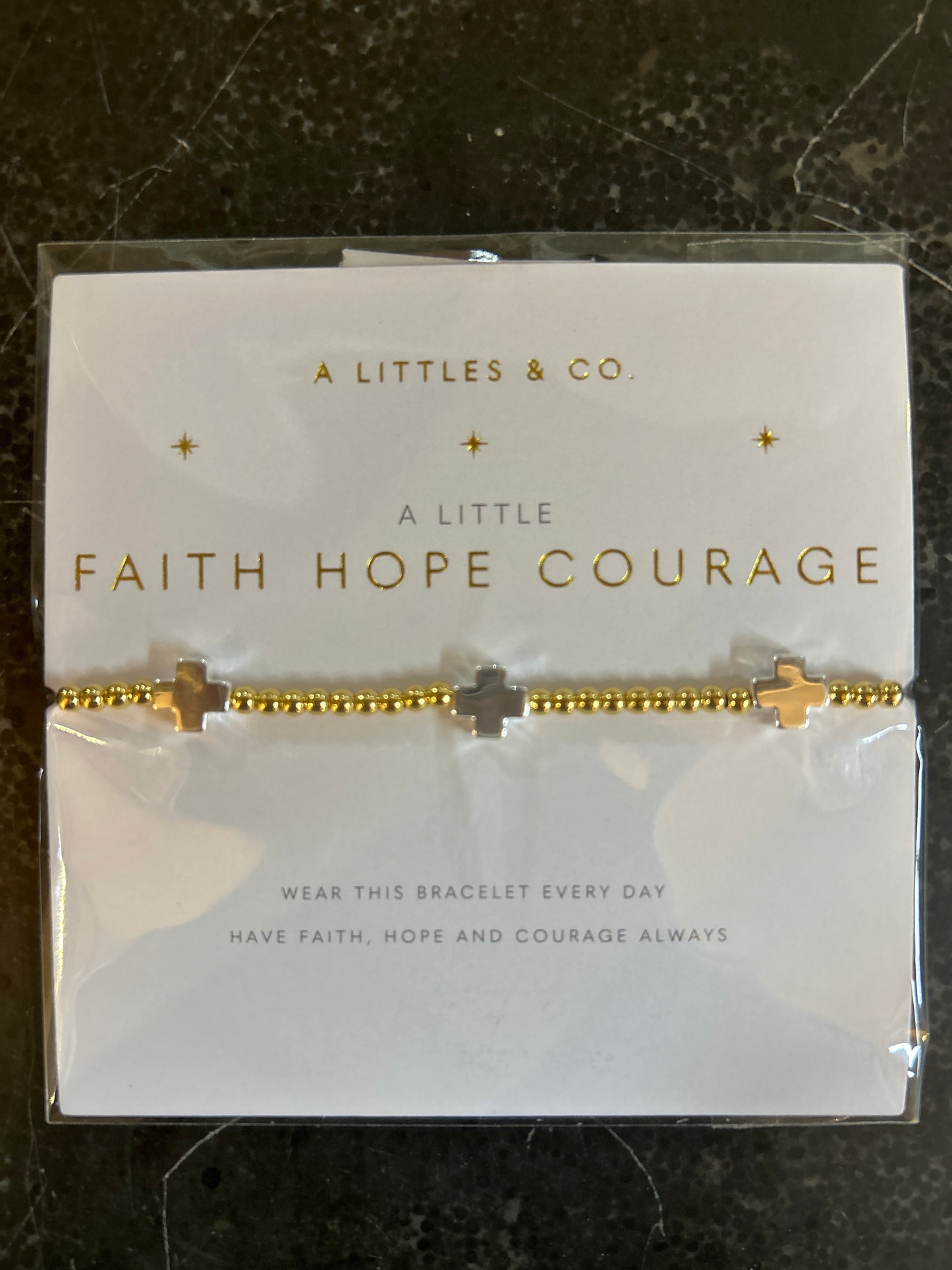 "A Little" Faith Hope Courage Bracelet