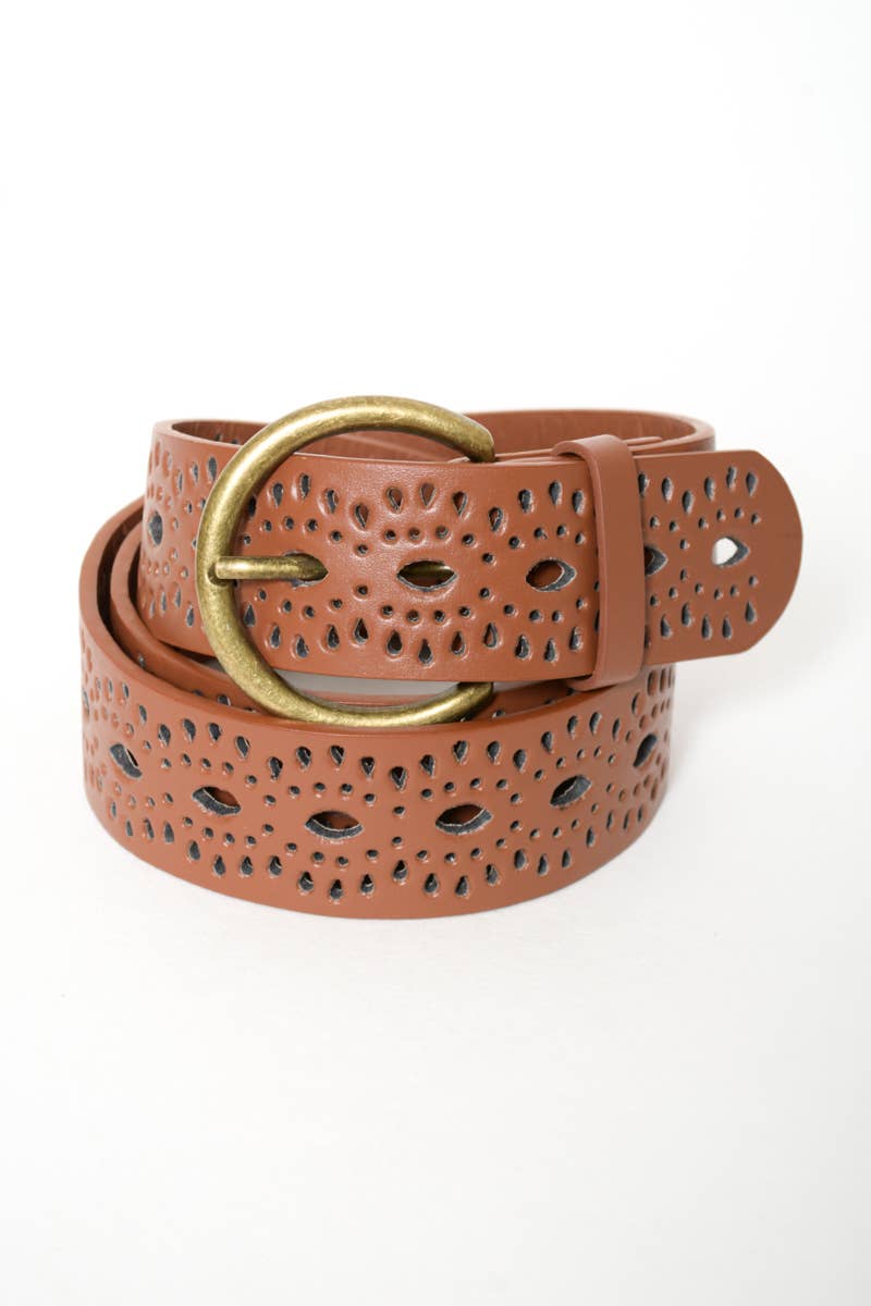 Eyelet Bohemian Belt: Black