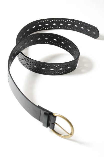 Eyelet Bohemian Belt: Black