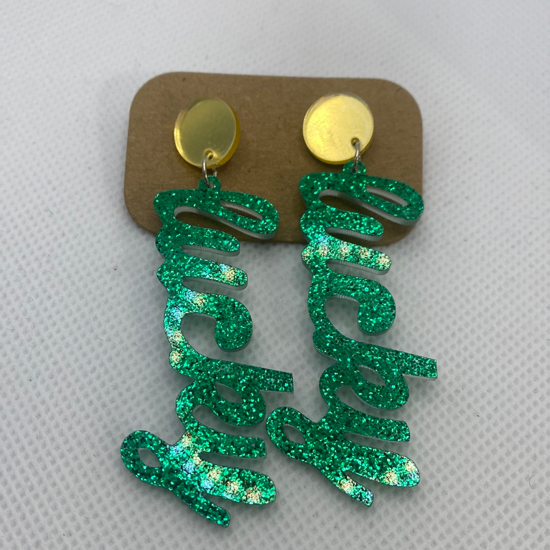 Lucky Green Sparkle Earrings