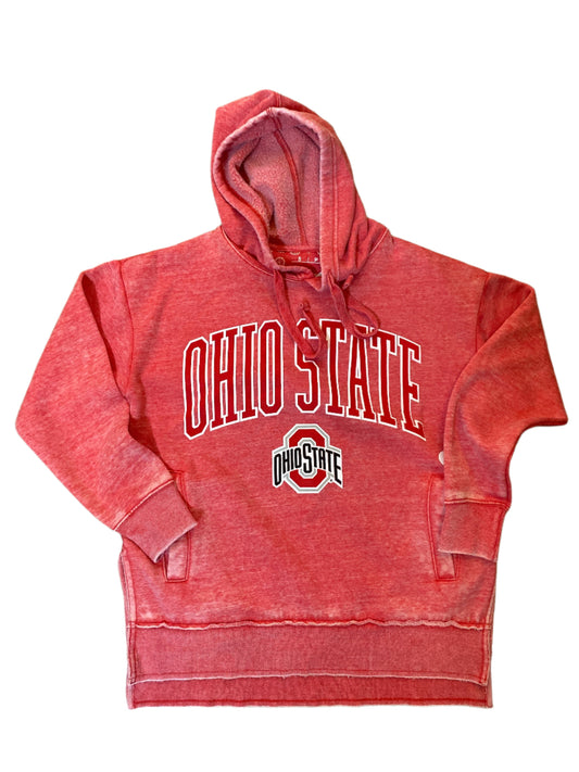 Ohio State New Zealand Long Sleeve Hooded Side-Split Pocketed Vintage Fleece