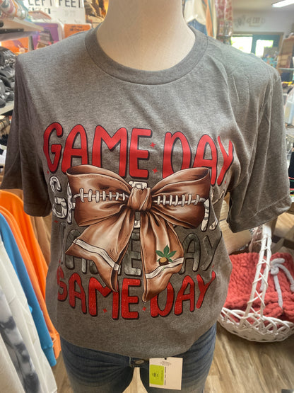 Game Day Football Bow T-Shirt