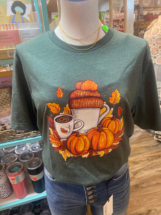 Pumpkin Spice Latte Green T-Shirt