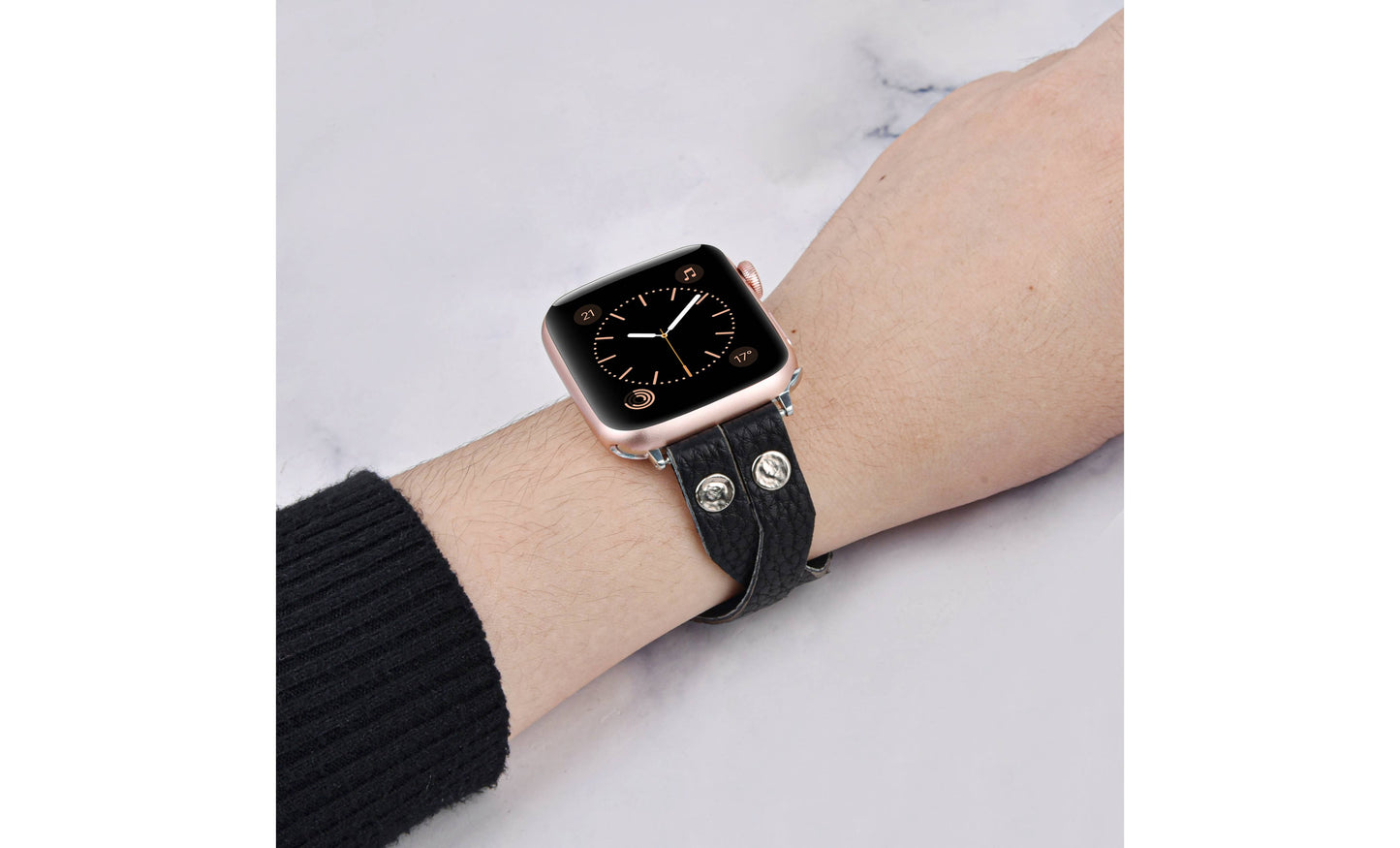 Thin Crisscross Vegan Leather Apple Watch Band