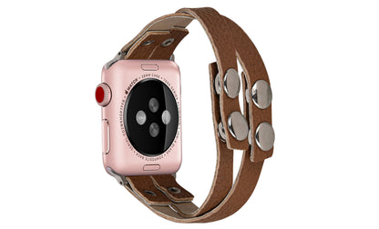 Thin Crisscross Vegan Leather Apple Watch Band