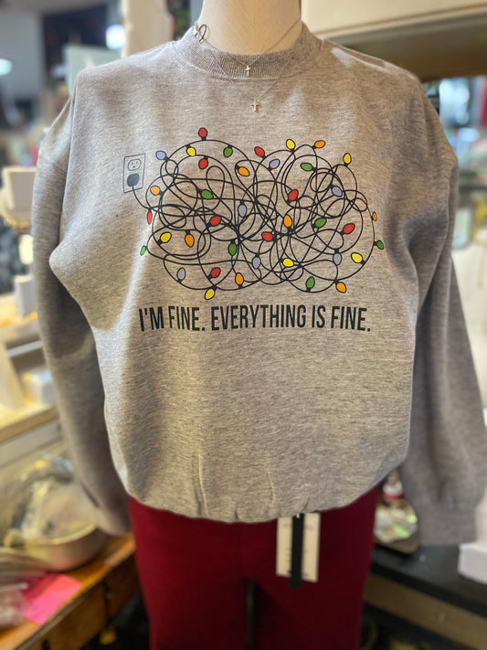 Everything is Fine Crew Neck Sweatshirt