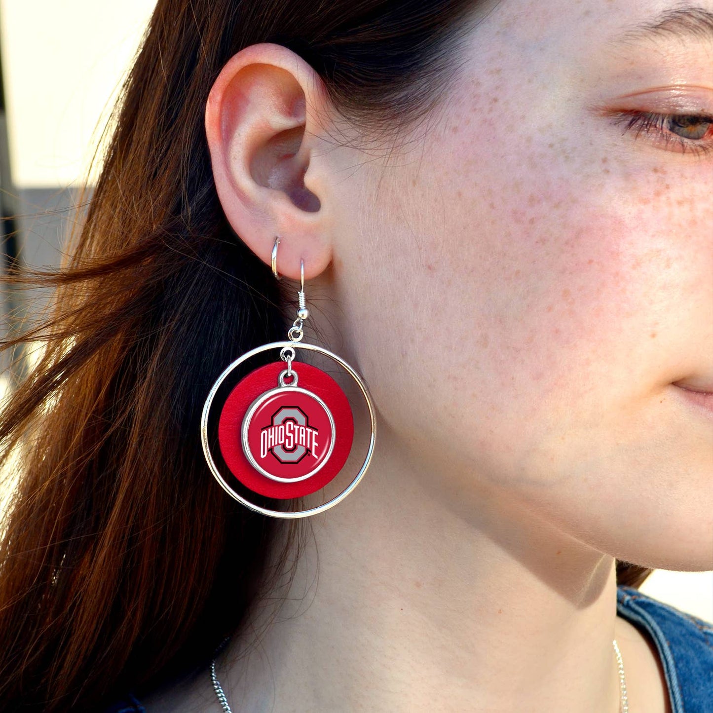 From The Heart - Ohio State Buckeyes Lindy Earrings