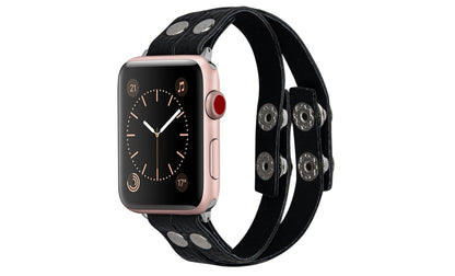 Thin Crisscross Vegan Leather Apple Watch Band