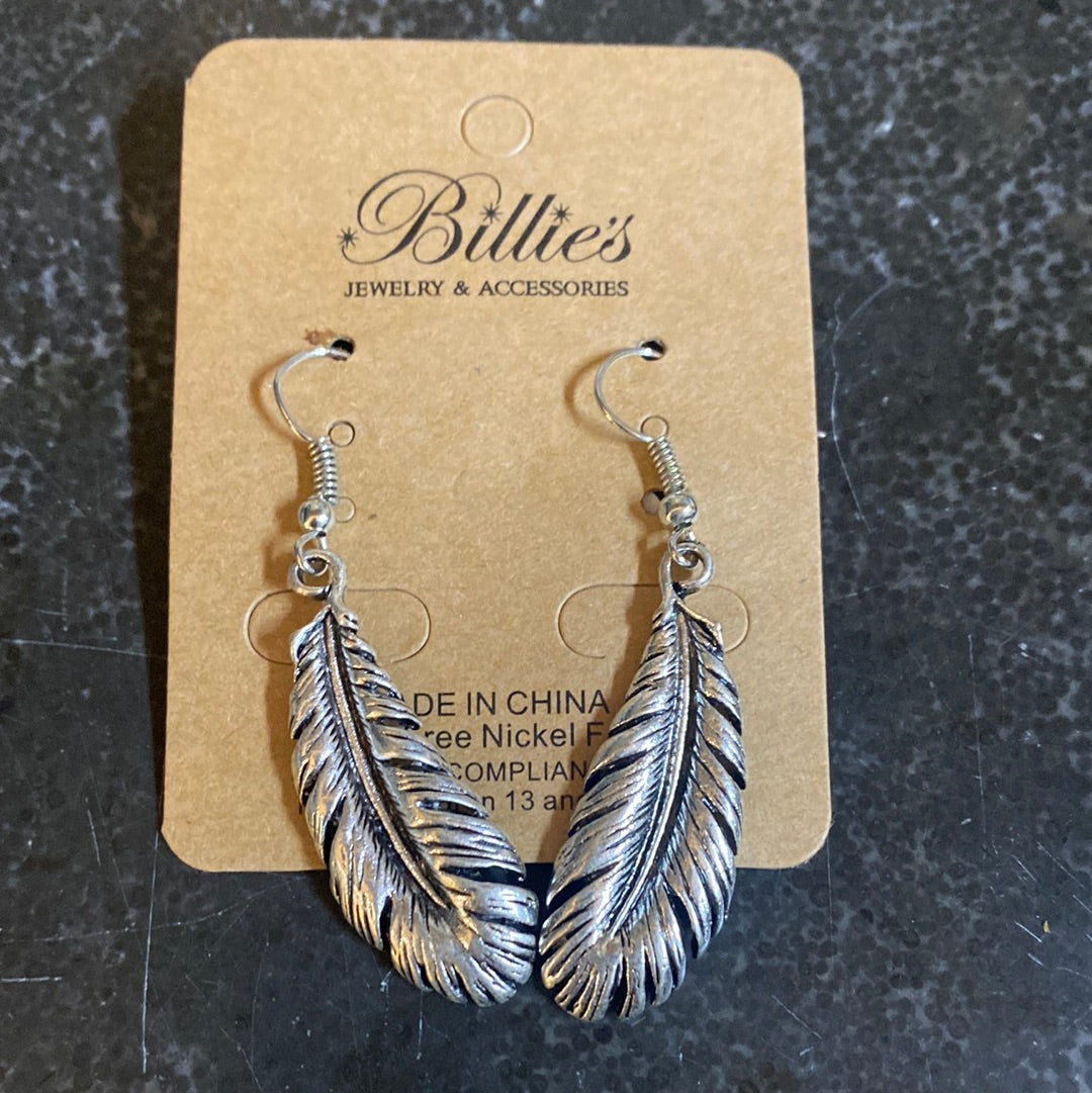 Silver Feather Earrings