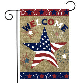 American Star Burlap Flag