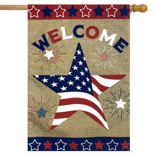 American Star Burlap Flag