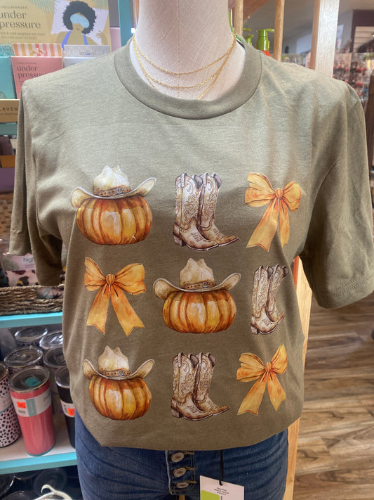 Pumpkins, Boots, and Bows T-Shirt