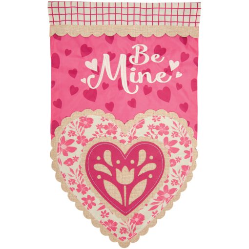 Be Mine Heart Double Applique Garden Flag