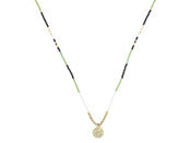 Beaded Necklace With Gold Disk