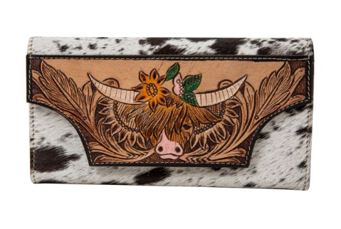 Bloomin’ Steer Hand-tooled Wallet