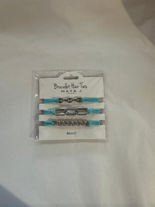 Bracelet Hair Ties - Blue Elastic Cord