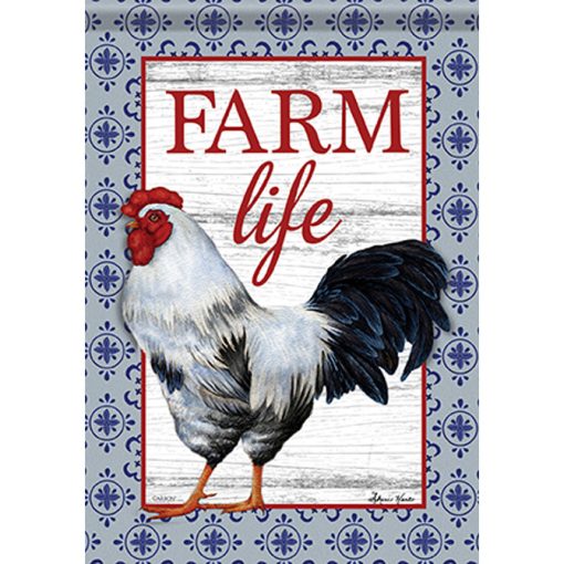 Blue Rooster Garden Flag