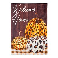 Boho Brown Pumpkins Garden Suede Flag