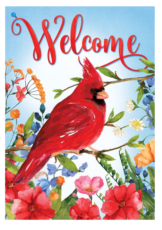 Cardinal Wildflowers- Flag by Mollie B