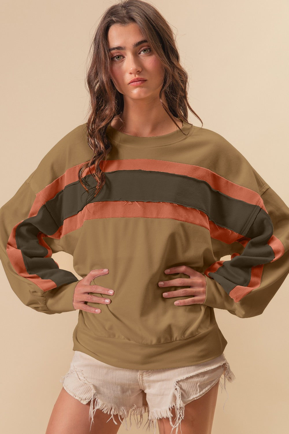 French Terry Color Block Sweatshirts