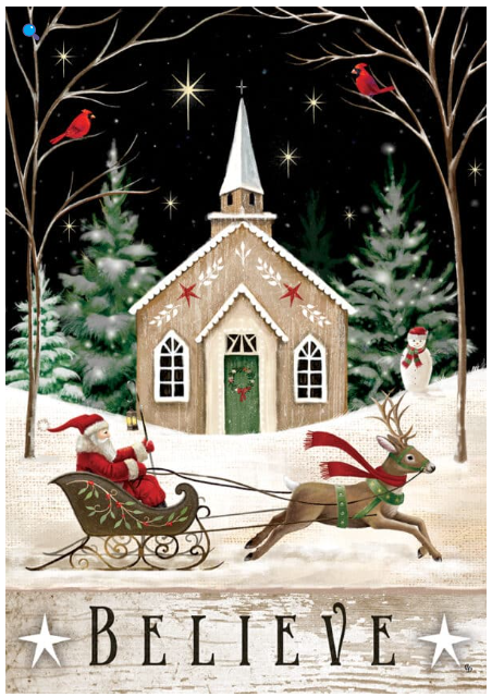 Church and Sleigh Flag