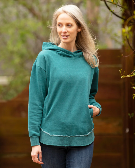 Clairmont Long Sleeve Melange Hooded Round Bottom with Side Pockets