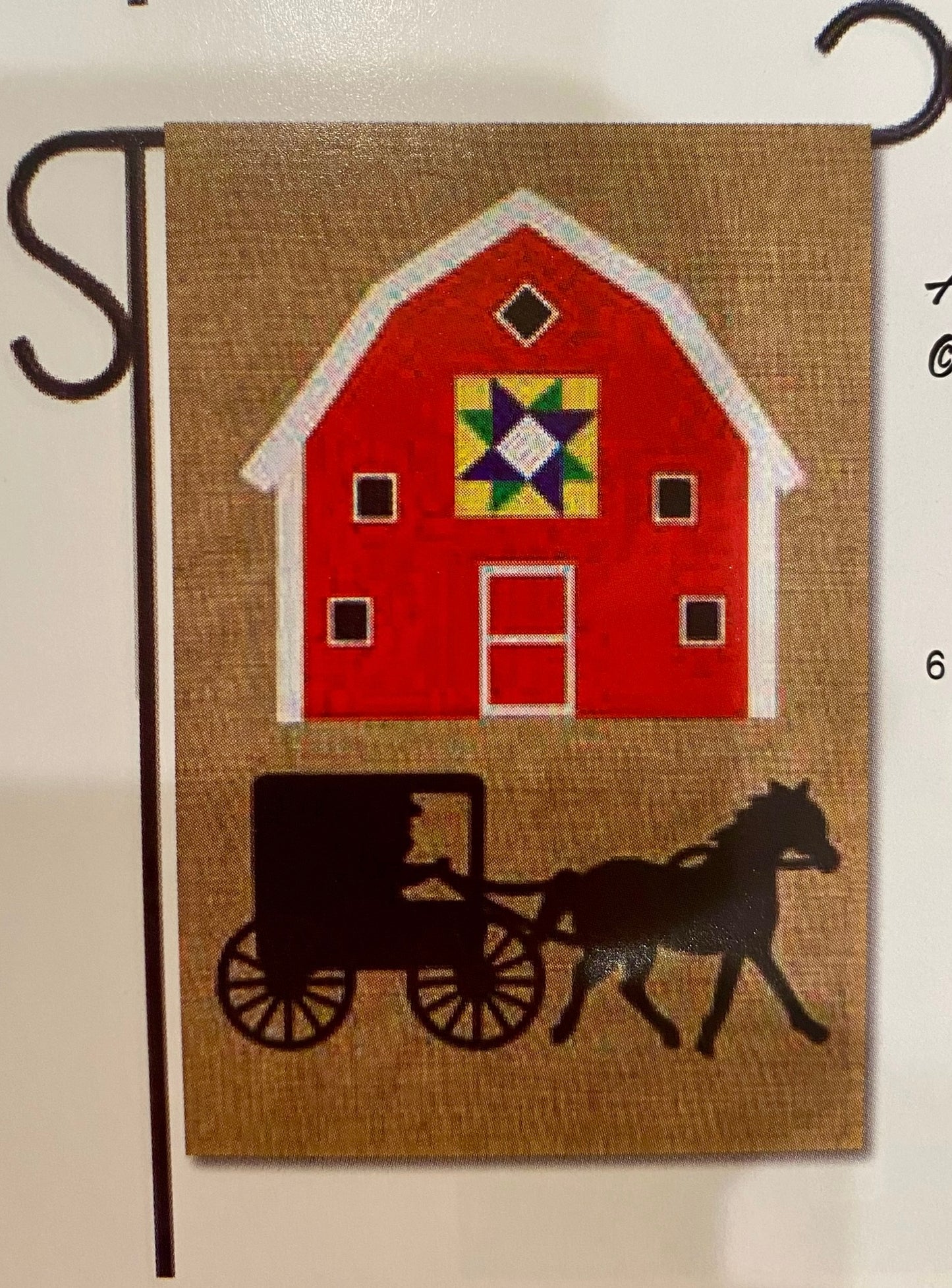 Amish Buggy-Burlap Flag