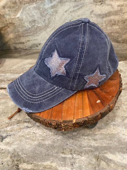 Denim Star Hat