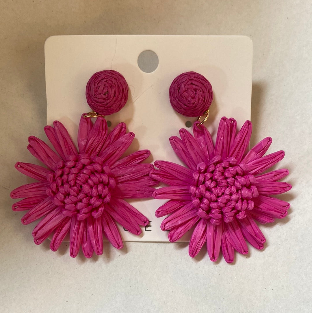 Daisy Raffia Earrings