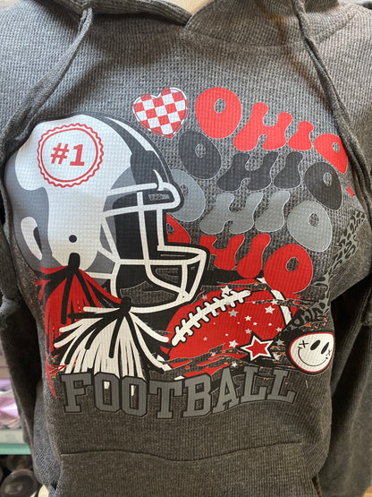 OHIO FOOTBALL WAFFLE KNIT HOODIE