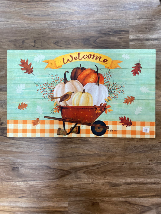 Pumpkin Wheelbarrow Doormat