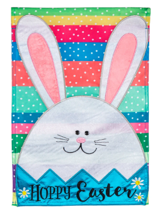 Easter Egg Bunny Applique Garden Flag