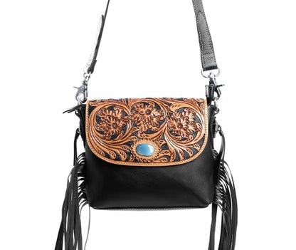 Ebony Delight Hand-Tooled Bag