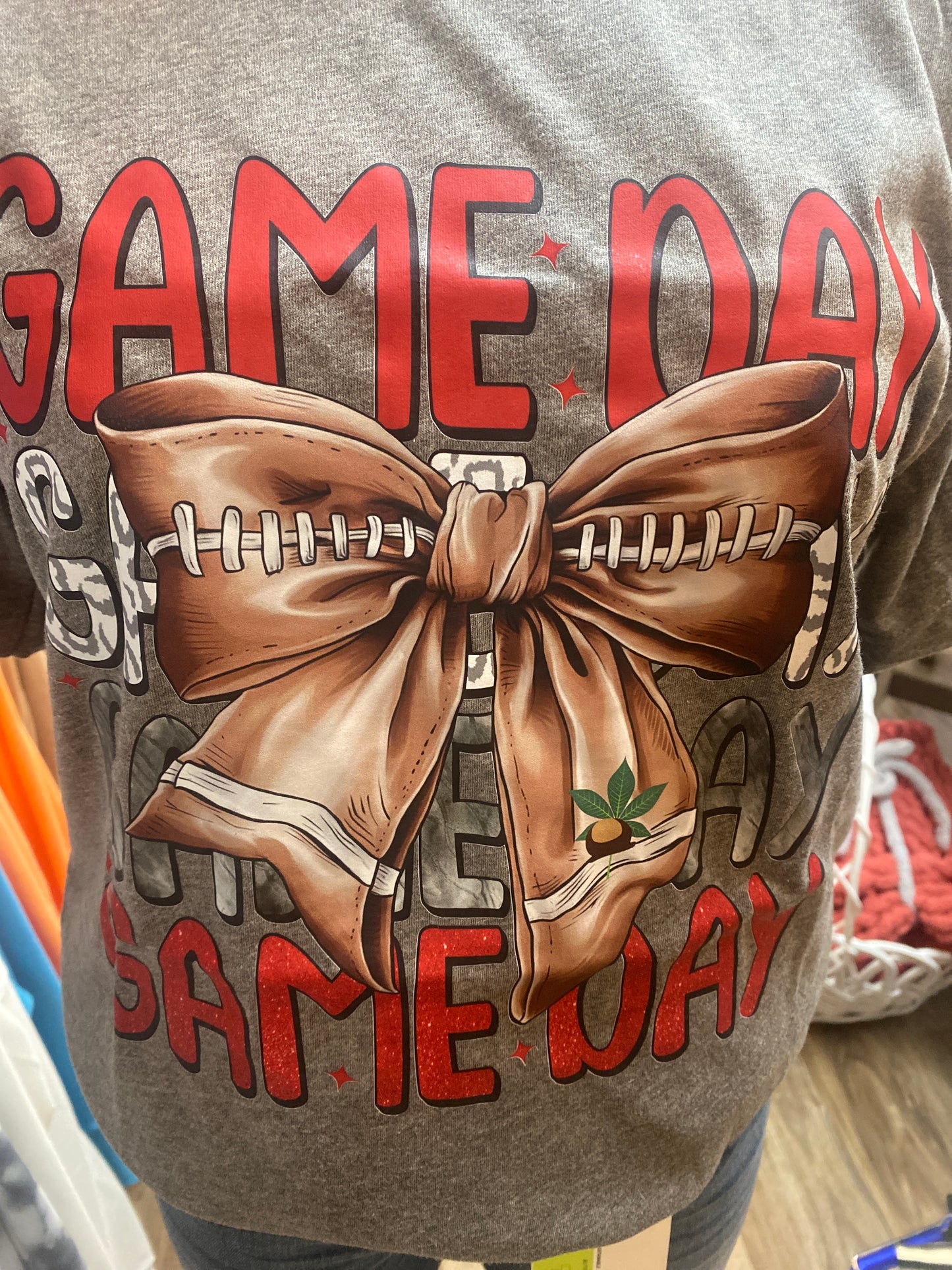 Game Day Football Bow T-Shirt