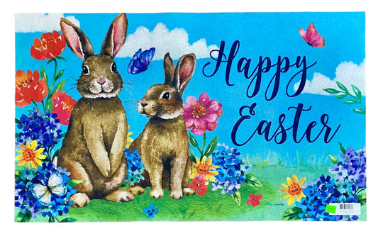 Brown Bunnies Easter Mat