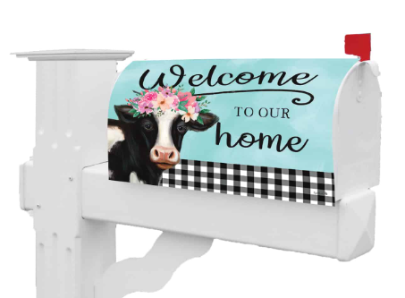 Floral Cow Mailbox Cover