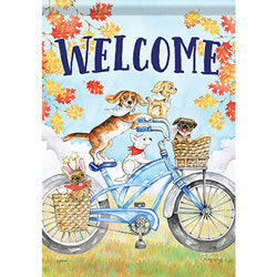 Fall Dogs Garden Flag