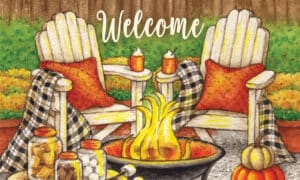 Fall Fire Pit Door Mat