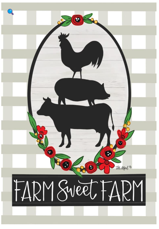 Farm Sweet Farm-Flag by Jill Alford