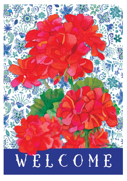 Geraniums-Flag by Andrea Tachiera