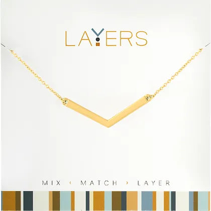 Gold Wide "V" Layers Necklace