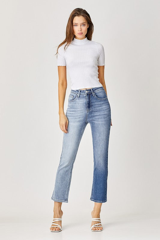 HIGH RISE STRAIGHT LEG JEANS