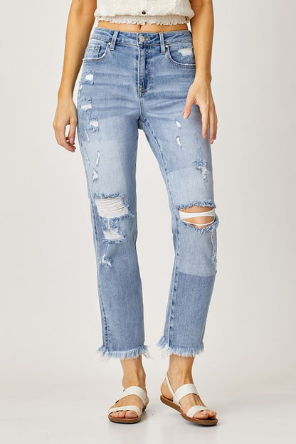 HIGH WAIST STRAIGHT JEANS