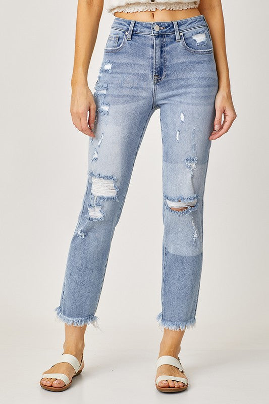 HIGH WAIST STRAIGHT JEANS