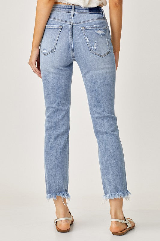 HIGH WAIST STRAIGHT JEANS