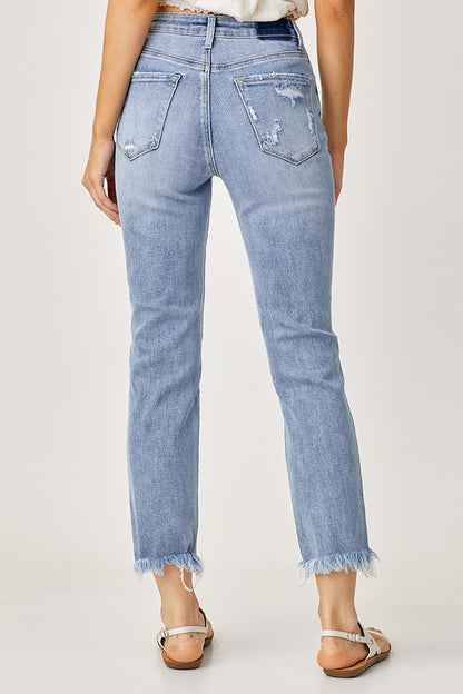 HIGH WAIST STRAIGHT JEANS