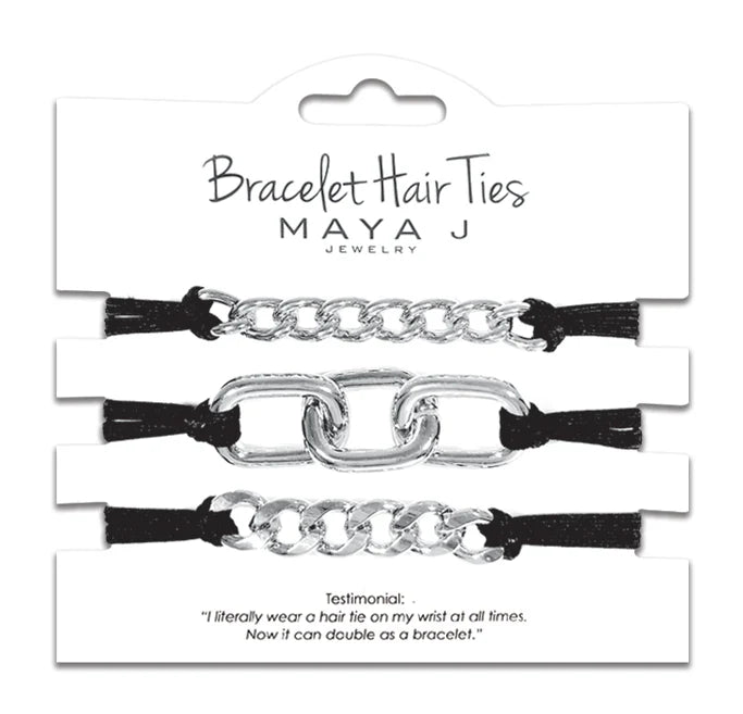 Bracelet Hair Ties - Black Elastic Cord