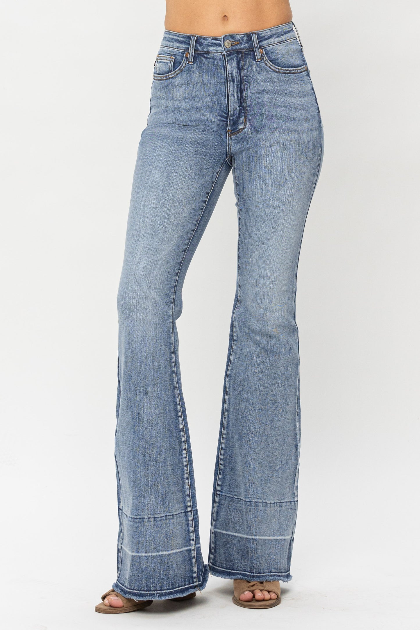 HW Tummy Control w/ Release Hem Flare Judy Blue Jeans