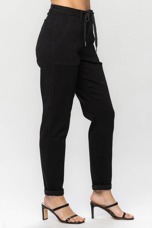 HW Jet Black Double Roll Cuff Jogger