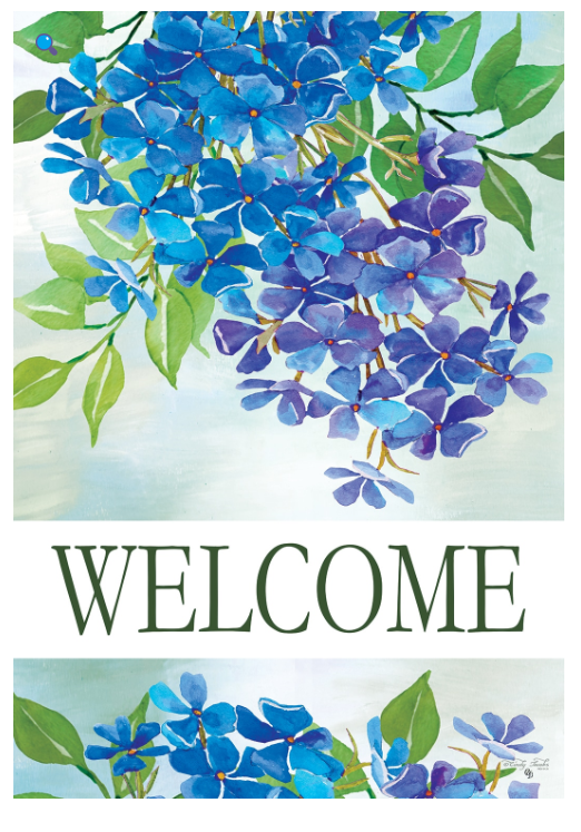 Hydrangeas Welcome-Flag by Cindy Jacobs